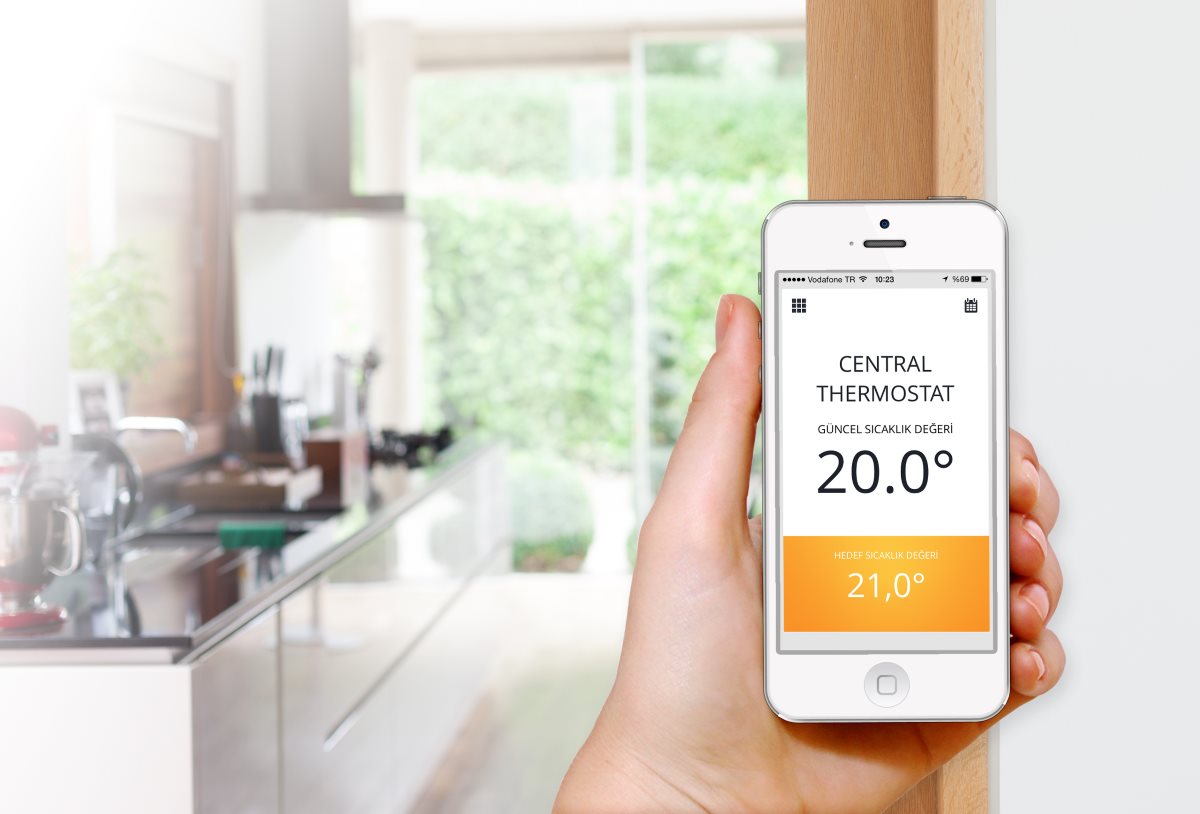 Honeywell Evohome. Evohome. IQ thermostat d White в интерьере фото. The Evohome shop. Click know