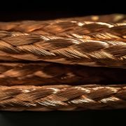 a close up of a rope on a black background