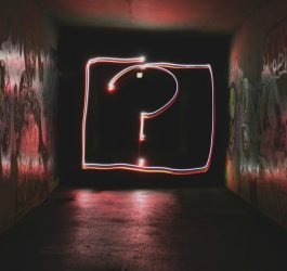 question mark neon signage